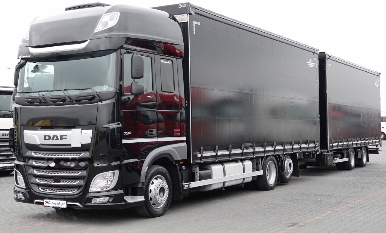 Тентованный грузовик DAF DAF XF 480 / ZESTAW TANDEM 120 M3 / PRZEJAZDOWY / I-PARK COOL / XF 480 / ZESTAW TANDEM 120 M3 / PRZEJAZDOWY / I-PARK COOL /: фото 1