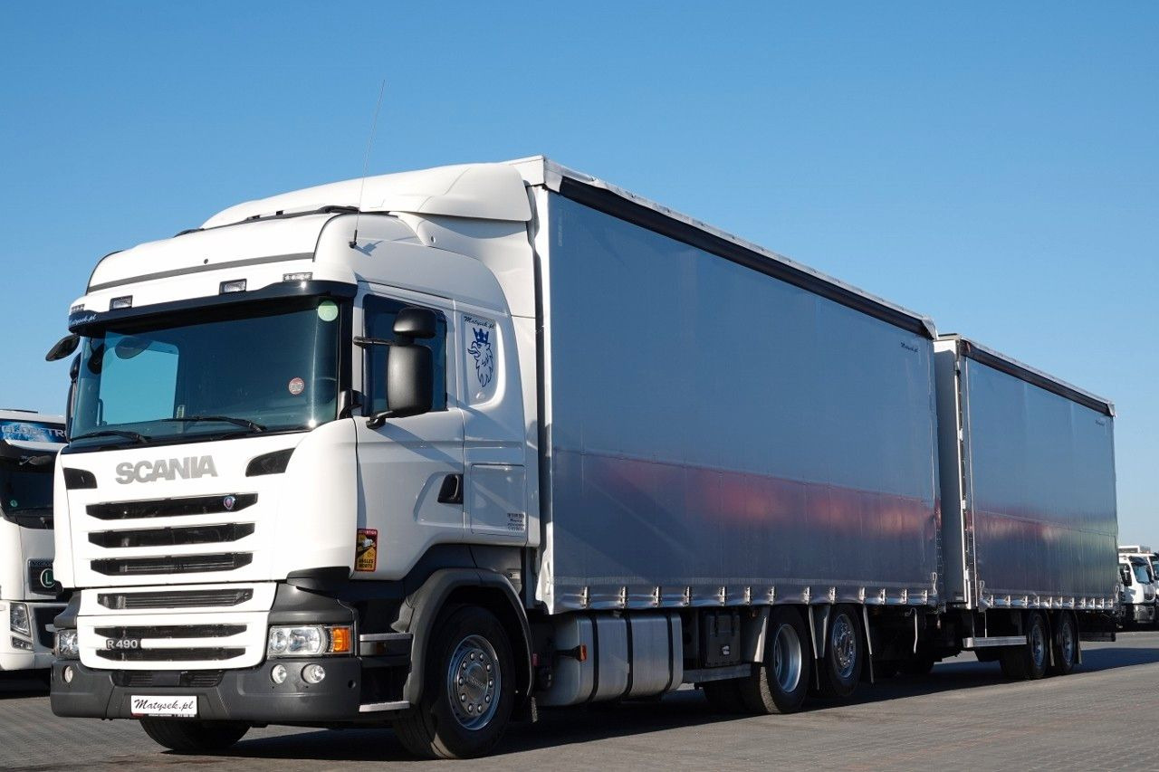 Scania R 490 / ZESTAW TANDEM / PRZEJAZDOWY / 120 M3 / - Тентованный грузовик: фото 1 Scania R 490 / ZESTAW TANDEM / PRZEJAZDOWY / 120 M3 / - Тентованный грузовик: фото 1