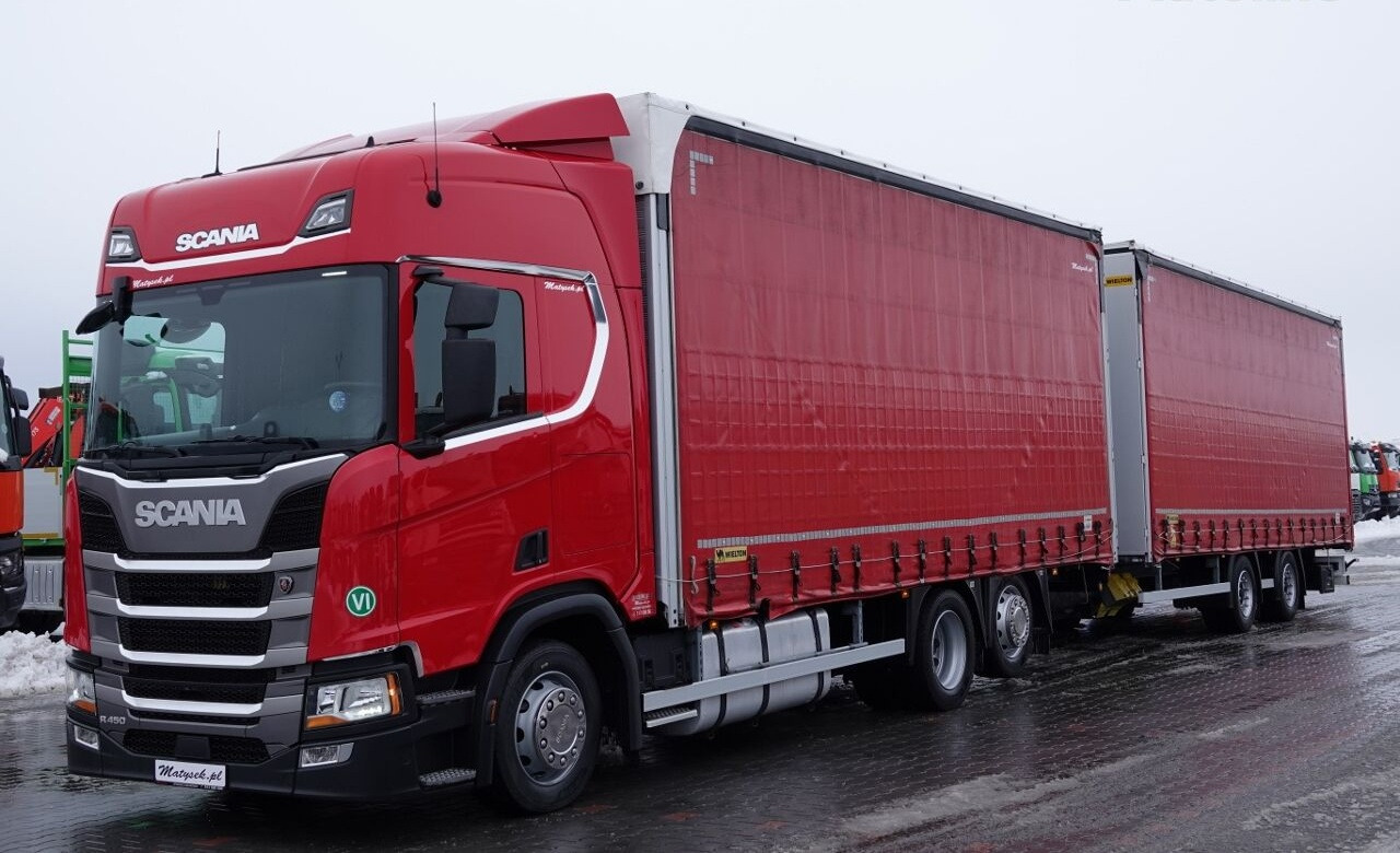 Тентованный грузовик Scania Scania Wielton R 450 / ZESTAW TANDEM 120 M3 / PRZEJAZDOWY / 2019 ROK / PO ZŁOTY R 450 / ZESTAW TANDEM 120 M3 / PRZEJAZDOWY / 2019 ROK / PO ZŁOTY: фото 1