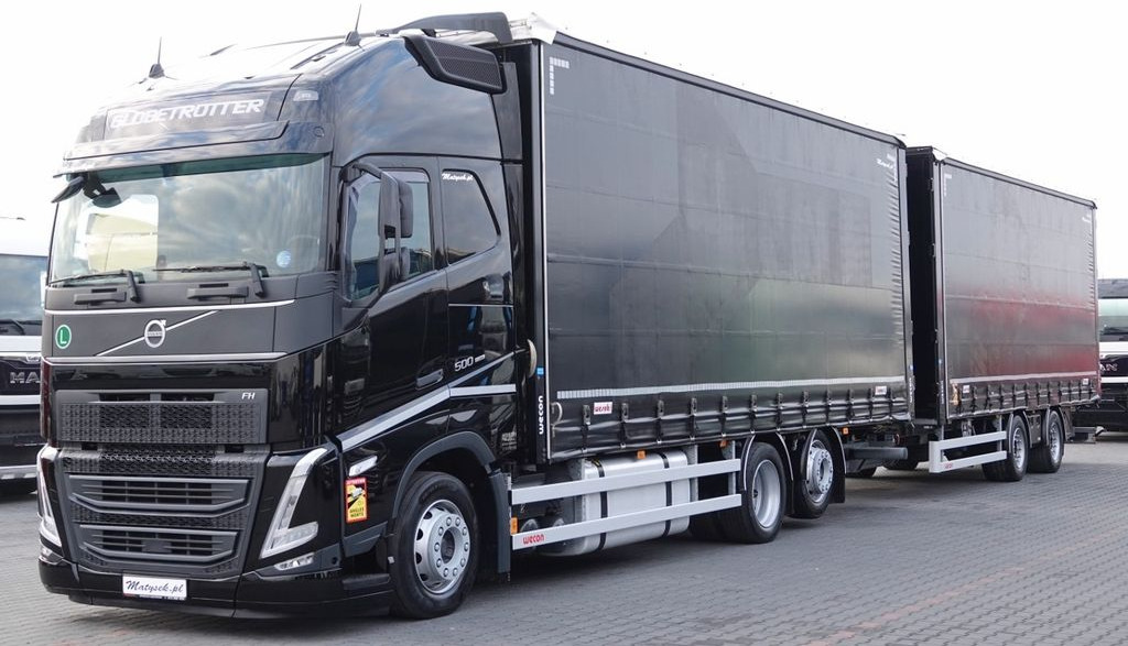 Volvo FH 500 / I-SAVE / XL / ZESTAW TANDEM PRZEJAZDOWY  - Тентованный грузовик: фото 1
