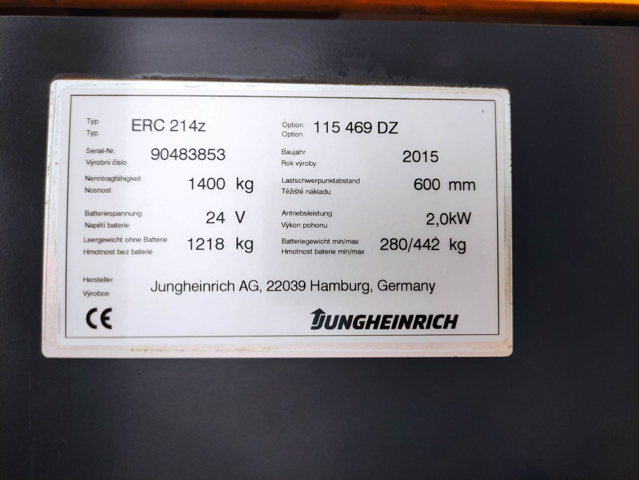 Jungheinrich ERC214Z - Штабелер: фото 5 Jungheinrich ERC214Z - Штабелер: фото 5