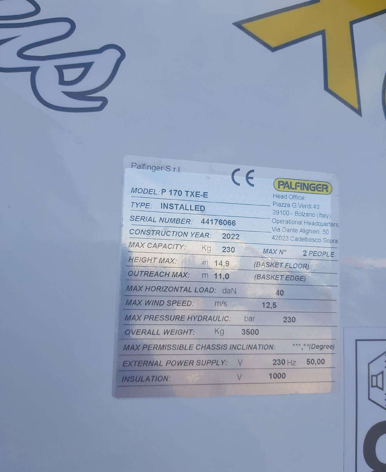 Palfinger P170TXE E PLUS в лизинг Palfinger P170TXE E PLUS: фото 17