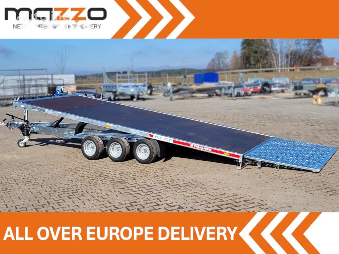 Новый Прицеп для спецтехники Temared TEMARED UNIVERSAL 5121/3 tilting with ramp three-axle GVW 3500kg: фото 1