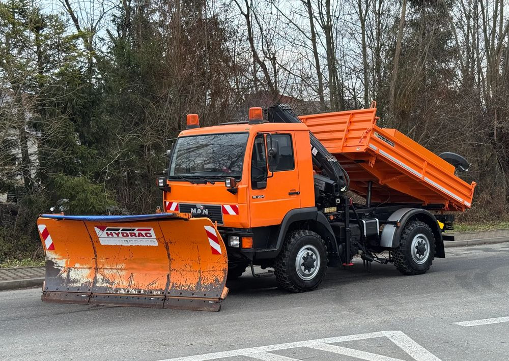 MAN * MAN LE 10.220 *Kiper Wywrotka * 4x4 * Pług Piaskarka * Zimowe Utrzymanie * Sprowadzony * HDS MKG * - Самосвал: фото 1