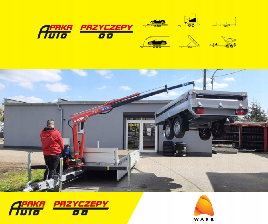 PRZYCZEPA PLATFORMA Z DŻWIGIEM HDS MAXILIFT 110 - Прицеп бортовой/ Платформа: фото 1 PRZYCZEPA PLATFORMA Z DŻWIGIEM HDS MAXILIFT 110 - Прицеп бортовой/ Платформа: фото 1