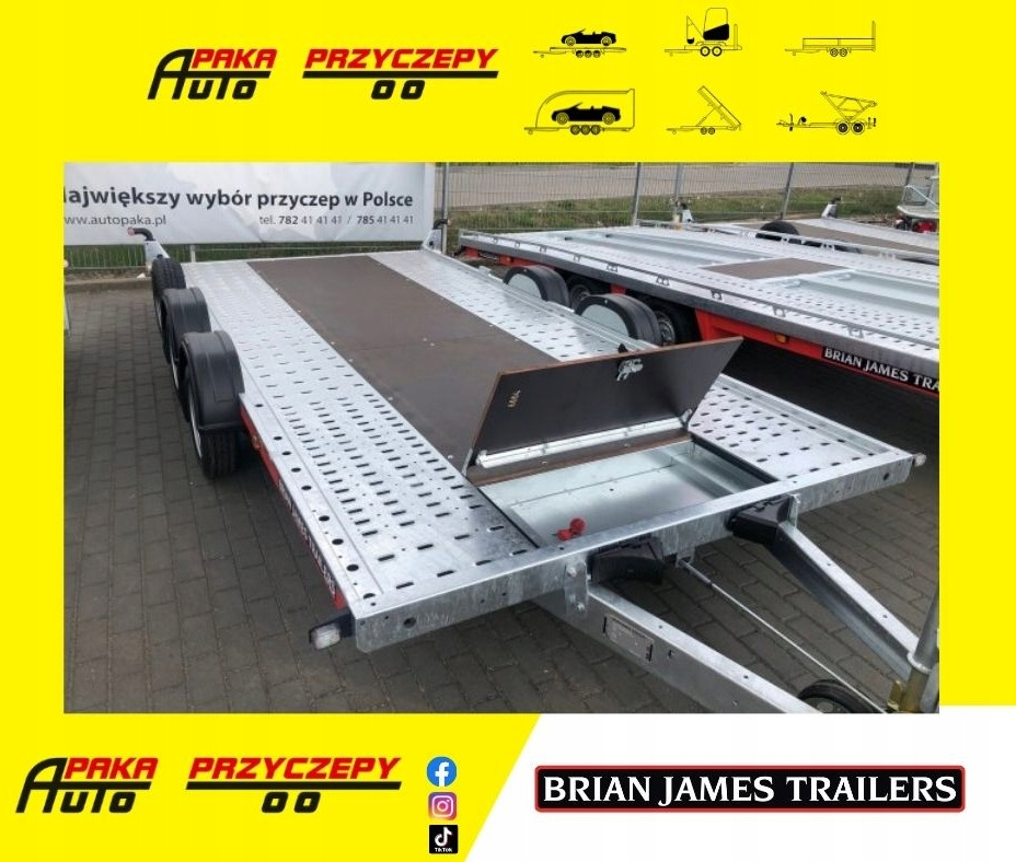 Przyczepa laweta BJT A4 transporter 4,5x2 2osie 3t - Прицеп-автовоз: фото 1