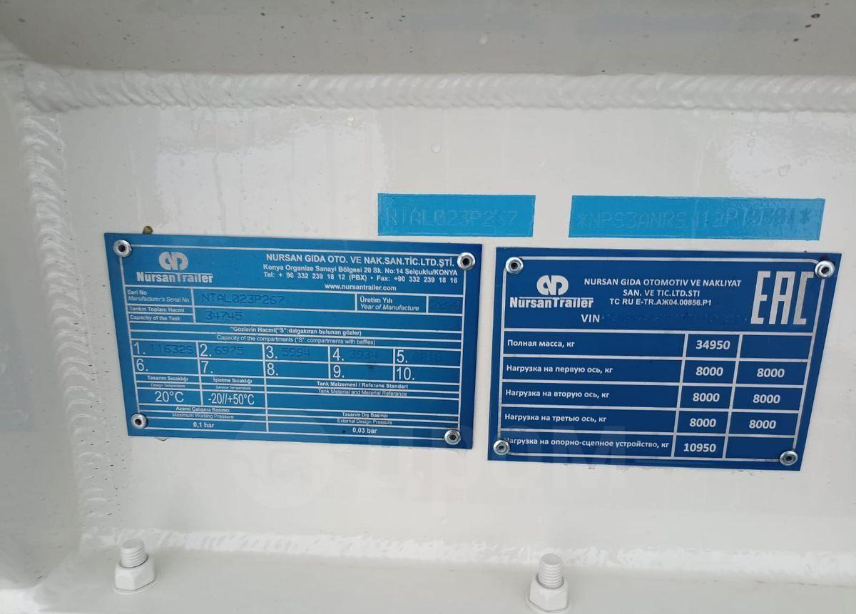 Новый Полуприцеп-цистерна Для транспортировки топлива Nursan 3ANRS2: фото 12