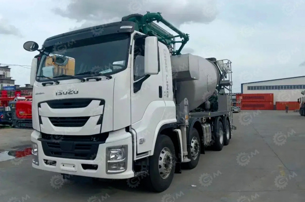 Автобетоносмеситель на шасси ISUZU 8x4 дв 309 Kw, бочка 9м3 с распределительной стрелой 29м и н - Автобетоносмеситель: фото 1 Автобетоносмеситель на шасси ISUZU 8x4 дв 309 Kw, бочка 9м3 с распределительной стрелой 29м и н - Автобетоносмеситель: фото 1