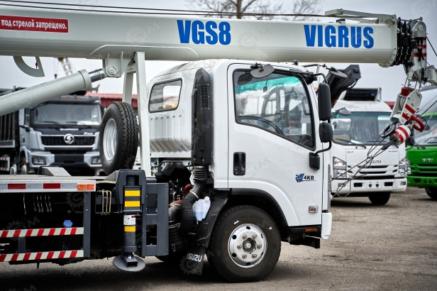 Новый Автокран Автокран на шасси ISUZU 4x4 дв 94kw крановая установка VIGRUS VGS8 гп 8т., 5 секций, стрела 26м: фото 29
