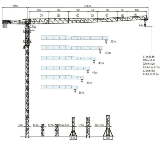 Башенный кран DAHAN QTZ125 (6015) (без оголовка), г/п 10т, крестовина - Башенный кран: фото 1 Башенный кран DAHAN QTZ125 (6015) (без оголовка), г/п 10т, крестовина - Башенный кран: фото 1