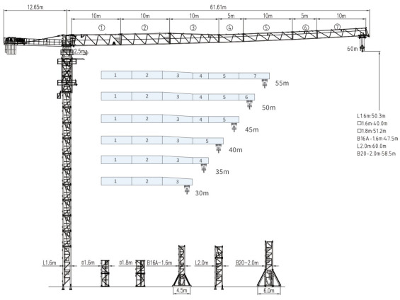 Башенный кран Dahan QTZ125(6015) без оголовка, гп 10т, высота до крюка 50м, длина стрелы 40м, а - Башенный кран: фото 1 Башенный кран Dahan QTZ125(6015) без оголовка, гп 10т, высота до крюка 50м, длина стрелы 40м, а - Башенный кран: фото 1