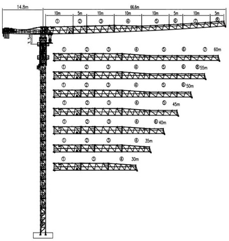 Башенный кран QTZ160 (H6022) гп 10 тонн без оголовка, высота до крюка 70м, стрела 60м, гп 2,2т - Башенный кран: фото 1 Башенный кран QTZ160 (H6022) гп 10 тонн без оголовка, высота до крюка 70м, стрела 60м, гп 2,2т - Башенный кран: фото 1