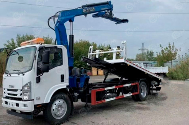 Эвакуатор на шасси ISUZU 4x2 дв 139kw гидравлическим КМУ WANBANG SQS125-4 гп 5т сдвижная платфо - Эвакуатор: фото 2 Эвакуатор на шасси ISUZU 4x2 дв 139kw гидравлическим КМУ WANBANG SQS125-4 гп 5т сдвижная платфо - Эвакуатор: фото 2