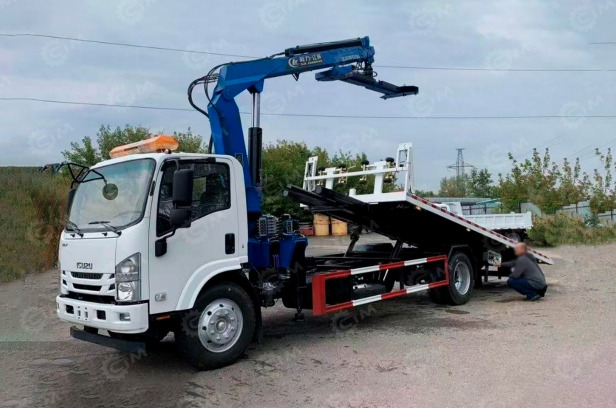 Эвакуатор на шасси ISUZU 4x2 дв 139kw гидравлическим КМУ WANBANG SQS125-4 гп 5т сдвижная платфо - Эвакуатор: фото 1 Эвакуатор на шасси ISUZU 4x2 дв 139kw гидравлическим КМУ WANBANG SQS125-4 гп 5т сдвижная платфо - Эвакуатор: фото 1
