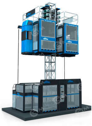 Подъёмник мачтовый грузо-пасcажирский Dahan SC200/200 2 кабины, высота 80м гп 2т скорость 50м/м - Вертикальный мачтовый подъемник: фото 1 Подъёмник мачтовый грузо-пасcажирский Dahan SC200/200 2 кабины, высота 80м гп 2т скорость 50м/м - Вертикальный мачтовый подъемник: фото 1