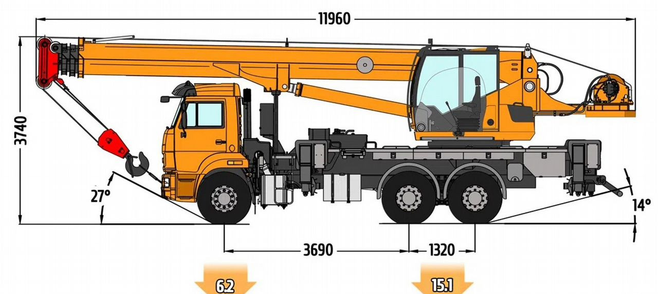 Камышинский КЗ КС-55713-1К-4 - Автокран: фото 5 Камышинский КЗ КС-55713-1К-4 - Автокран: фото 5