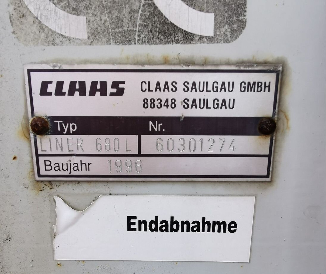 Двухроторный валкоукладчик Claas Liner 680 L в сбо - Сеноворошилка: фото 2 Двухроторный валкоукладчик Claas Liner 680 L в сбо - Сеноворошилка: фото 2