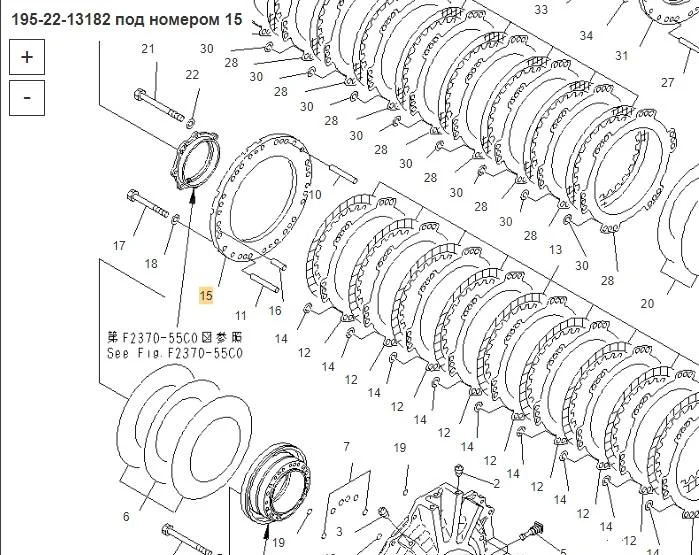 Трансмиссия Диск сцепления 195-22-13182 Komatsu D375A: фото 6 Трансмиссия Диск сцепления 195-22-13182 Komatsu D375A: фото 6