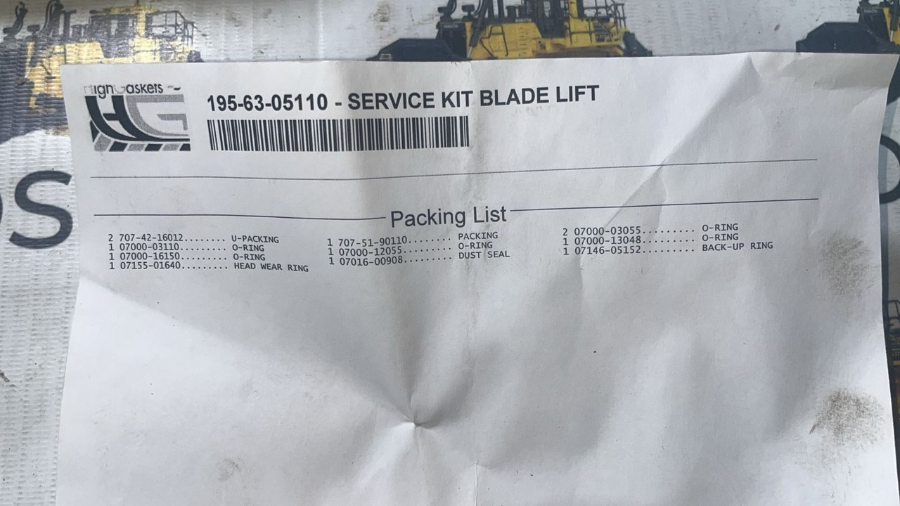 High Gaskets 195-63-05110 Ремкомплект г/ц подъема отвала - Гидравлический цилиндр для Строительной техники: фото 3 High Gaskets 195-63-05110 Ремкомплект г/ц подъема отвала - Гидравлический цилиндр для Строительной техники: фото 3
