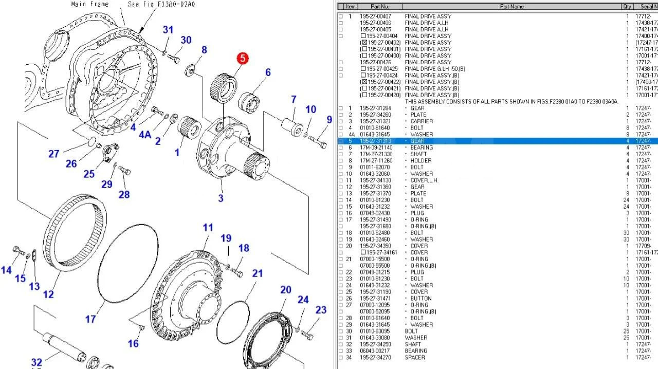 ITR Планетарная шестерня 195-27-31313 Komatsu D375A-5 в Благовещенске - Дифференциал: фото 3 ITR Планетарная шестерня 195-27-31313 Komatsu D375A-5 в Благовещенске - Дифференциал: фото 3