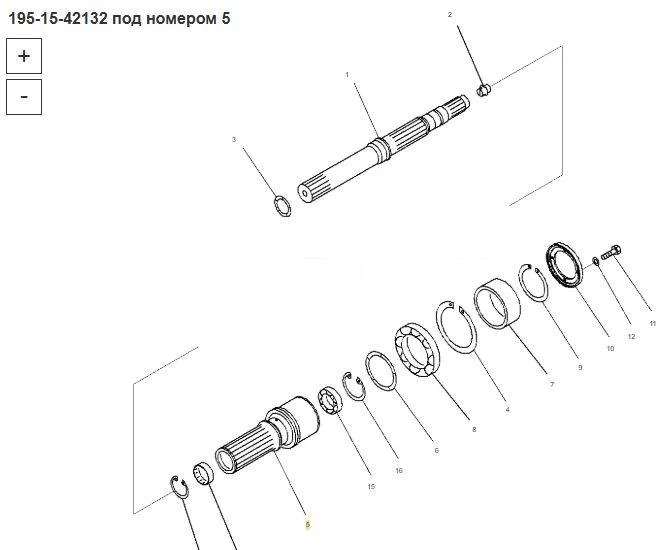 Новый Трансмиссия Komatsu Вал 195-15-42132 Komatsu D375A в Благовещенске: фото 15