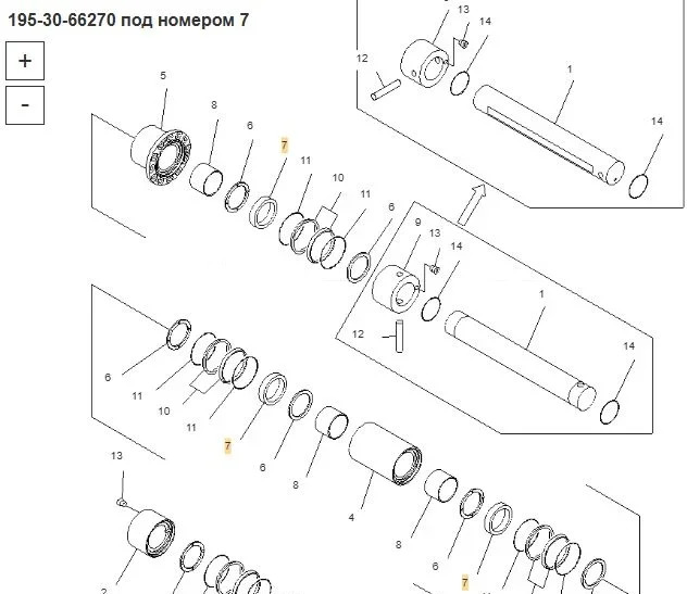 Распорная втулка 195-30-66270 Komatsu D375A - Запчасти ходовой части: фото 5 Распорная втулка 195-30-66270 Komatsu D375A - Запчасти ходовой части: фото 5