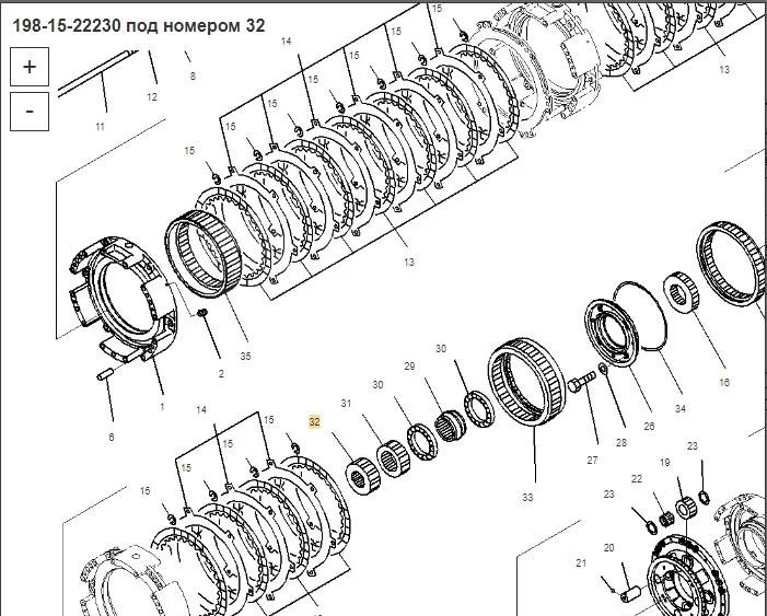 Трансмиссия Солнечная шестерня б/у 198-15-22230 Komatsu D475A: фото 8 Трансмиссия Солнечная шестерня б/у 198-15-22230 Komatsu D475A: фото 8