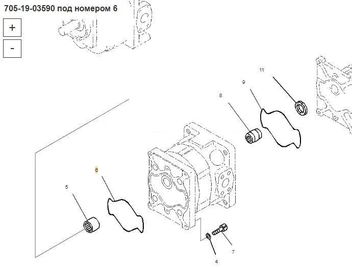 Уплотнение насоса (705-19-03590) Komatsu D375A - Топливная система: фото 3 Уплотнение насоса (705-19-03590) Komatsu D375A - Топливная система: фото 3