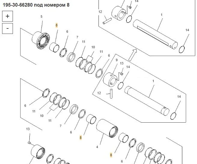 Новый Универсальная запчасть Втулка 195-30-66280 Komatsu D375A: фото 8