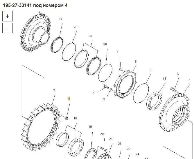 Новый Запчасти Болт+гайка cегментная 195-27-33141, 195-27-33130 Komatsu D375A: фото 7