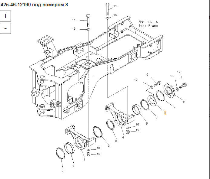 Komatsu 425-46-12190 Накладка - Запчасти для Строительной техники: фото 3 Komatsu 425-46-12190 Накладка - Запчасти для Строительной техники: фото 3