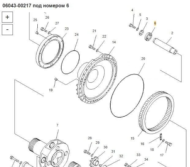 Новый Запчасти Подшипник 06043-00217 Komatsu D375A: фото 10