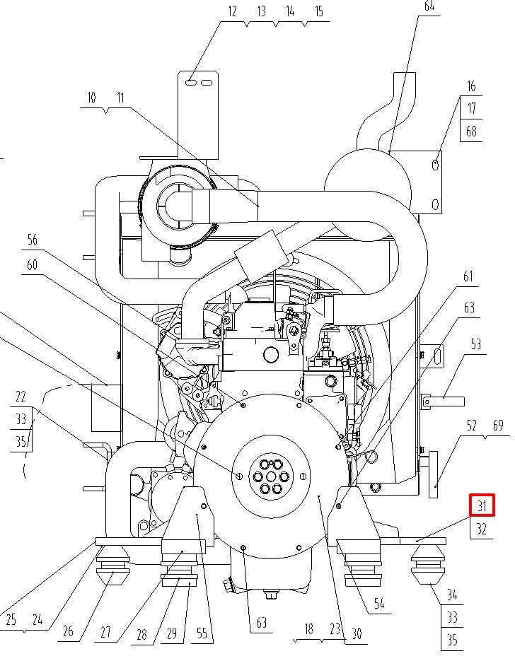Кронштейн задний левый ДВС KUBOTA LONKING CDM308 - Запчасти для Мини-погрузчиков (с бортовым поворотом): фото 1 Кронштейн задний левый ДВС KUBOTA LONKING CDM308 - Запчасти для Мини-погрузчиков (с бортовым поворотом): фото 1