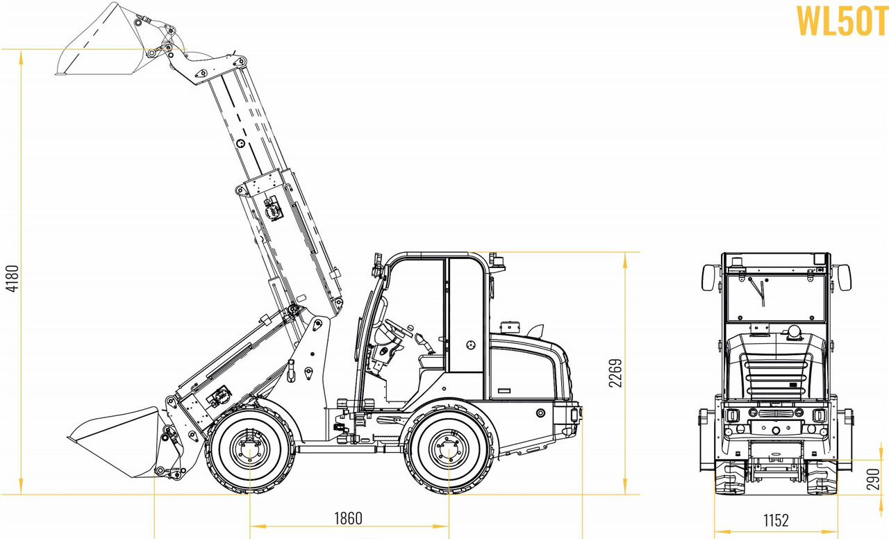 Новый Телескопический фронтальный погрузчик Polar Badger WL50T: фото 8