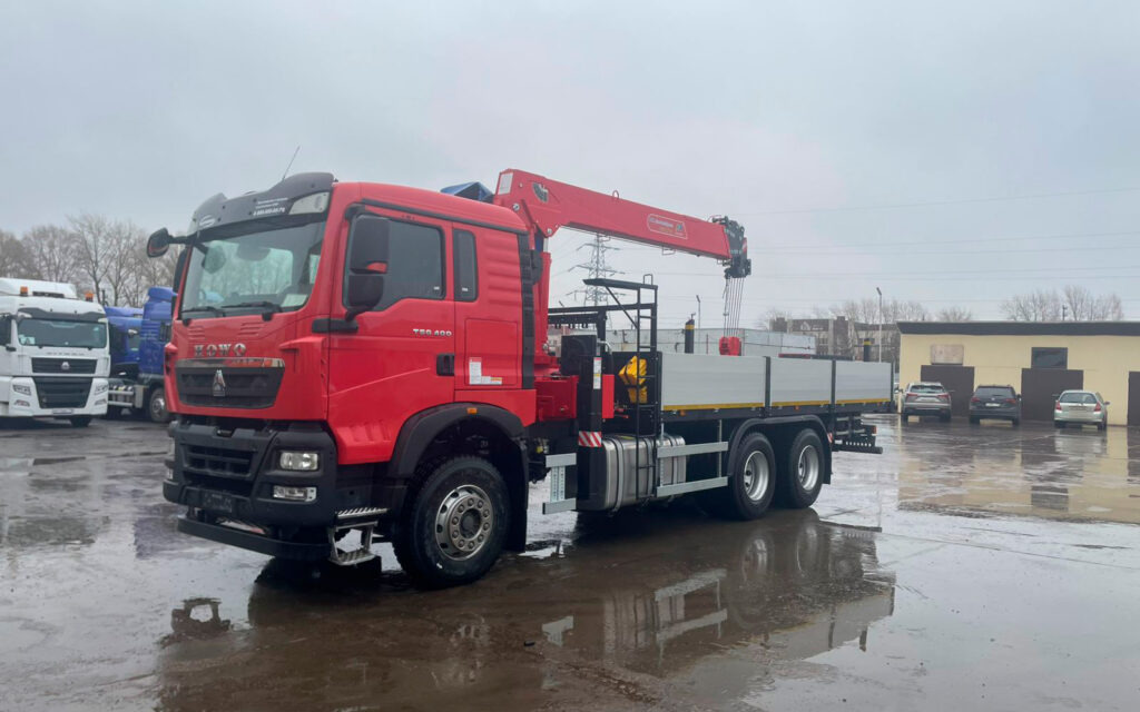 Бортовой грузовик/ Платформа, Автоманипулятор Бортовой грузовик Howo T5G с КМУ Horyong HRS216, 2025: фото 6