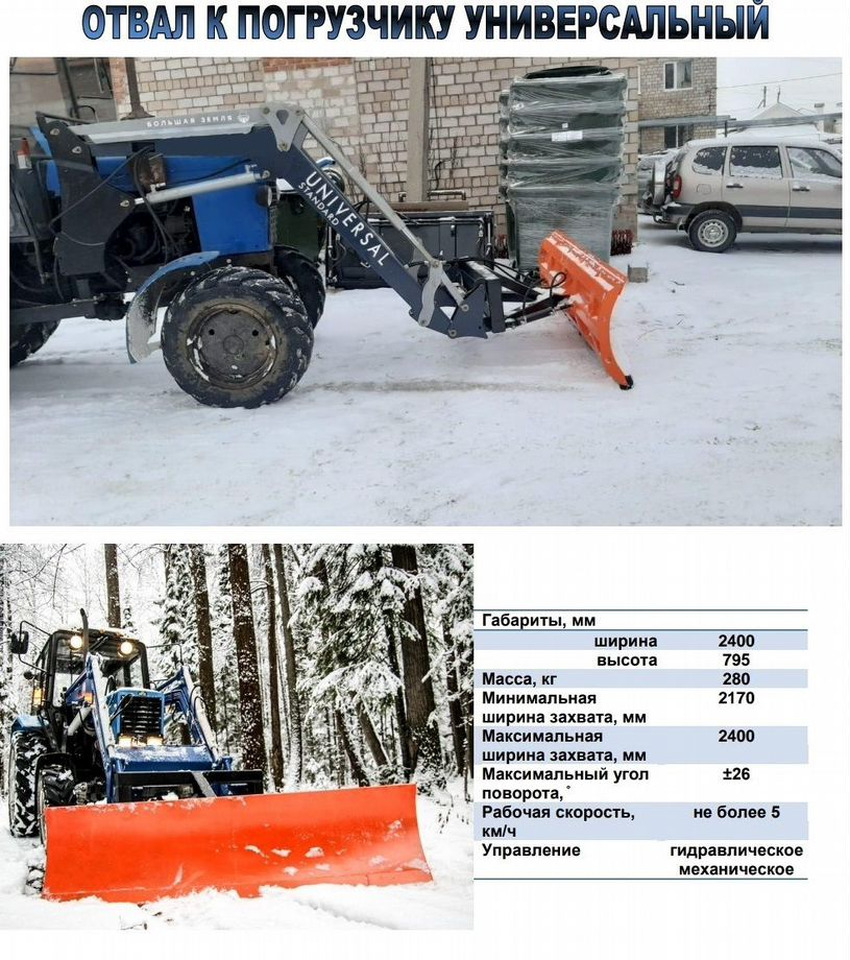 Новый Отвал Отвал коммунальный двухсторонний на трактор мтз: фото 13