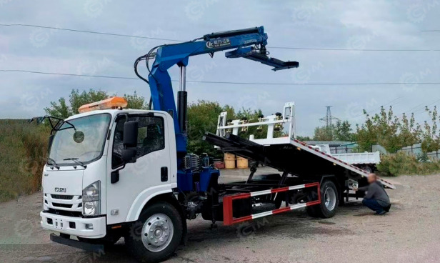 Эвакуатор на шасси ISUZU 4x2 дв 139kw гидравлическим КМУ WANBANG SQS125-4 гп 5т сдвижная платфо - Эвакуатор: фото 1 Эвакуатор на шасси ISUZU 4x2 дв 139kw гидравлическим КМУ WANBANG SQS125-4 гп 5т сдвижная платфо - Эвакуатор: фото 1