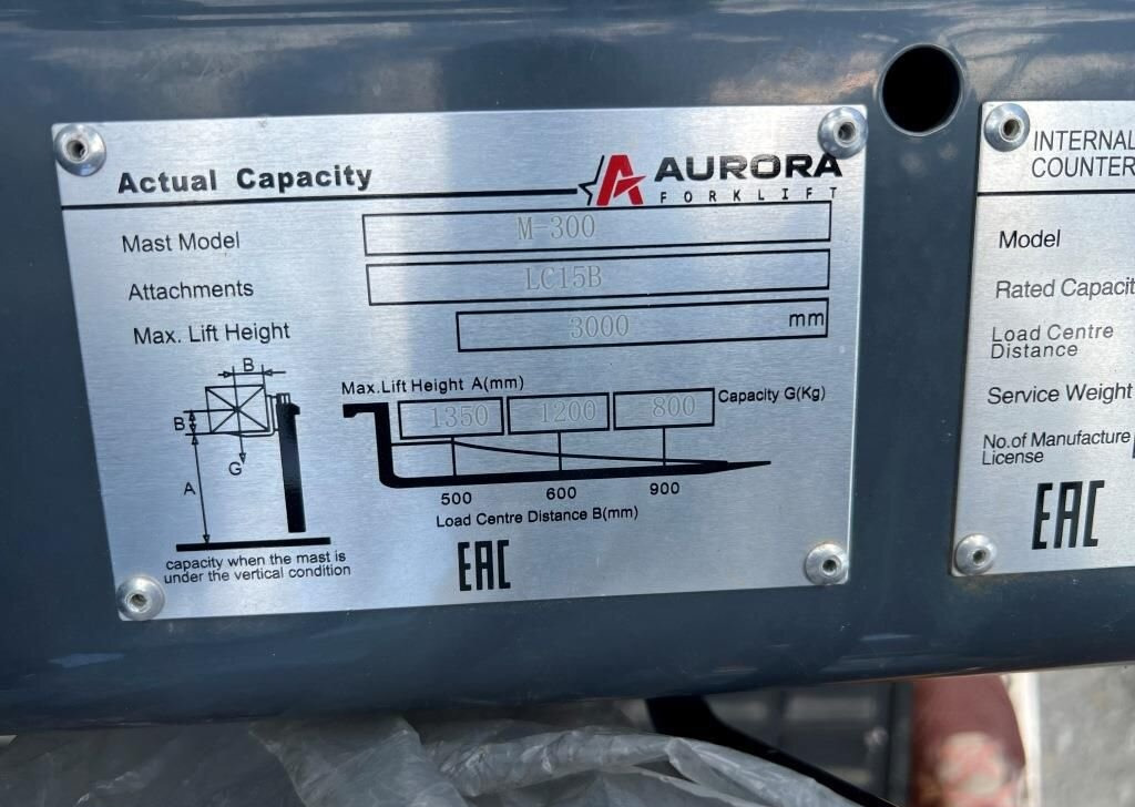 Aurora Forklift CPCD15-XCK - Вилочный погрузчик: фото 5 Aurora Forklift CPCD15-XCK - Вилочный погрузчик: фото 5