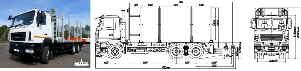 МАЗ-6312В9-476-012 - Лесовоз: фото 1 МАЗ-6312В9-476-012 - Лесовоз: фото 1