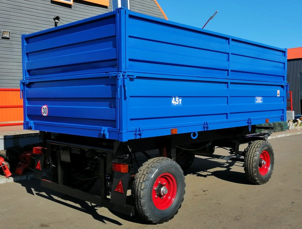Прицеп тракторный самосвальный 2ПТС-4,5 (с цельнометаллическими надставными бортами) - Сельскохозяйственный прицеп-самосвал: фото 1 Прицеп тракторный самосвальный 2ПТС-4,5 (с цельнометаллическими надставными бортами) - Сельскохозяйственный прицеп-самосвал: фото 1