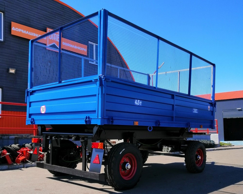 Прицеп тракторный самосвальный 2ПТС-4,5 (с надставными сетчатыми бортами) - Сельскохозяйственный прицеп-самосвал: фото 1 Прицеп тракторный самосвальный 2ПТС-4,5 (с надставными сетчатыми бортами) - Сельскохозяйственный прицеп-самосвал: фото 1