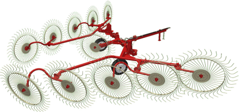 Грабли валковые колесно-пальцевые ГВКП-7.10 «BRAVO» - Сеноворошилка: фото 2 Грабли валковые колесно-пальцевые ГВКП-7.10 «BRAVO» - Сеноворошилка: фото 2