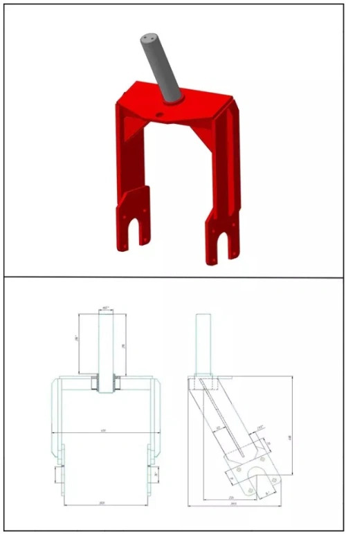 Вилка СКП 01.09.000-01 (полимер красный) - Запчасти для Сеялок: фото 3 Вилка СКП 01.09.000-01 (полимер красный) - Запчасти для Сеялок: фото 3