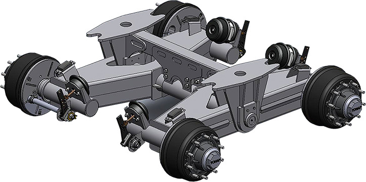 2-х осная балансирная подвеска для тракторных прицепов, 20 тонн, односкатная ошиновка - Ось и запчасти для Прицепов: фото 1 2-х осная балансирная подвеска для тракторных прицепов, 20 тонн, односкатная ошиновка - Ось и запчасти для Прицепов: фото 1