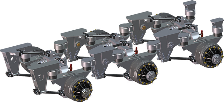 3-х осный балансирная подвеска 2552 на упругих элементах - Ось и запчасти для Прицепов: фото 1 3-х осный балансирная подвеска 2552 на упругих элементах - Ось и запчасти для Прицепов: фото 1