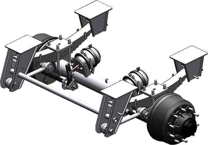 Ось 9042 с подвеской рессорного типа 9131, 9 тонн, двускатная ошиновка - Ось и запчасти для Прицепов: фото 1 Ось 9042 с подвеской рессорного типа 9131, 9 тонн, двускатная ошиновка - Ось и запчасти для Прицепов: фото 1