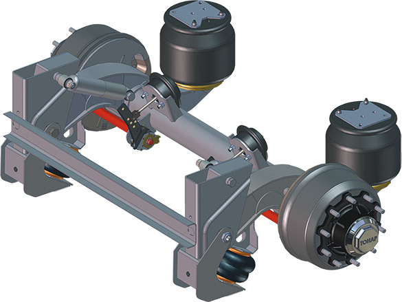Ось 90421 с пневморычажной подвеской, 9 тонн, односкатная ошиновка - Ось и запчасти для Прицепов: фото 1 Ось 90421 с пневморычажной подвеской, 9 тонн, односкатная ошиновка - Ось и запчасти для Прицепов: фото 1