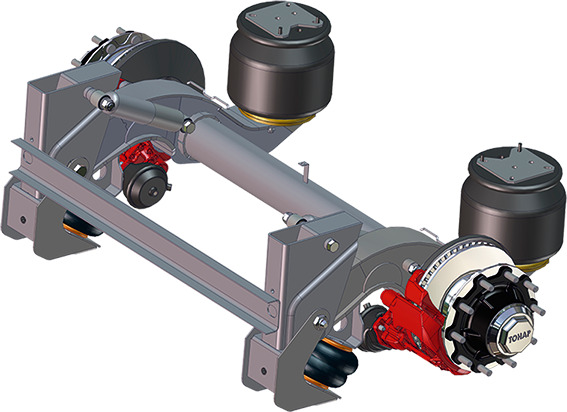 Ось 90431 с пневморычажной подвеской, 9 тонн, односкатная ошиновка - Ось и запчасти для Прицепов: фото 1 Ось 90431 с пневморычажной подвеской, 9 тонн, односкатная ошиновка - Ось и запчасти для Прицепов: фото 1