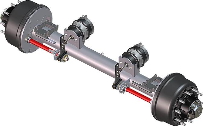 Ось с тормозами 9042, 11 тонн, двускатная ошиновка - Ось и запчасти для Прицепов: фото 1 Ось с тормозами 9042, 11 тонн, двускатная ошиновка - Ось и запчасти для Прицепов: фото 1