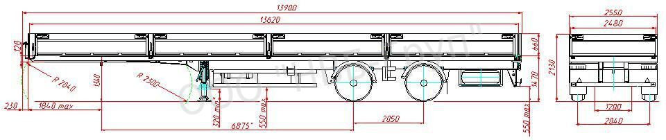 МАЗ-931010-2020 - Бортовой полуприцеп/ Платформа: фото 2 МАЗ-931010-2020 - Бортовой полуприцеп/ Платформа: фото 2